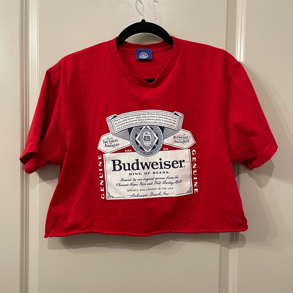 Budweiser cropped t-shirt fits large